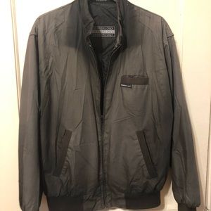Members Only  Mens Trench Racer  Jacket    Size Small. Color Charcoal Grey